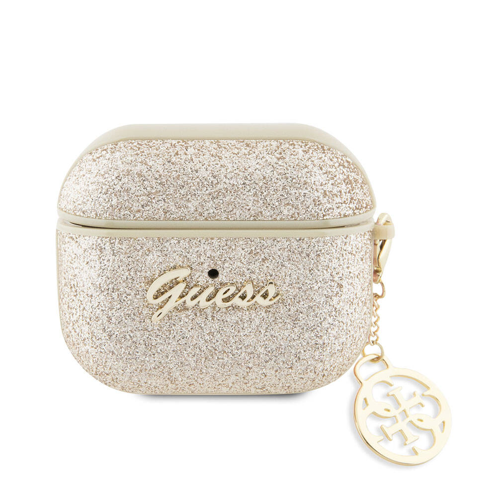 Apple Airpods 3. Nesil Kılıf GUESS Glitter 4G Charm Kapak - 3