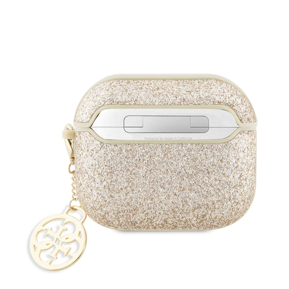 Apple Airpods 3. Nesil Kılıf GUESS Glitter 4G Charm Kapak - 4