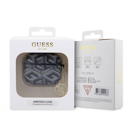 Apple Airpods 3. Nesil Kılıf Guess Orjinal Lisanslı G Cube Desenli 4G Süs Zincirli Kapak - 8
