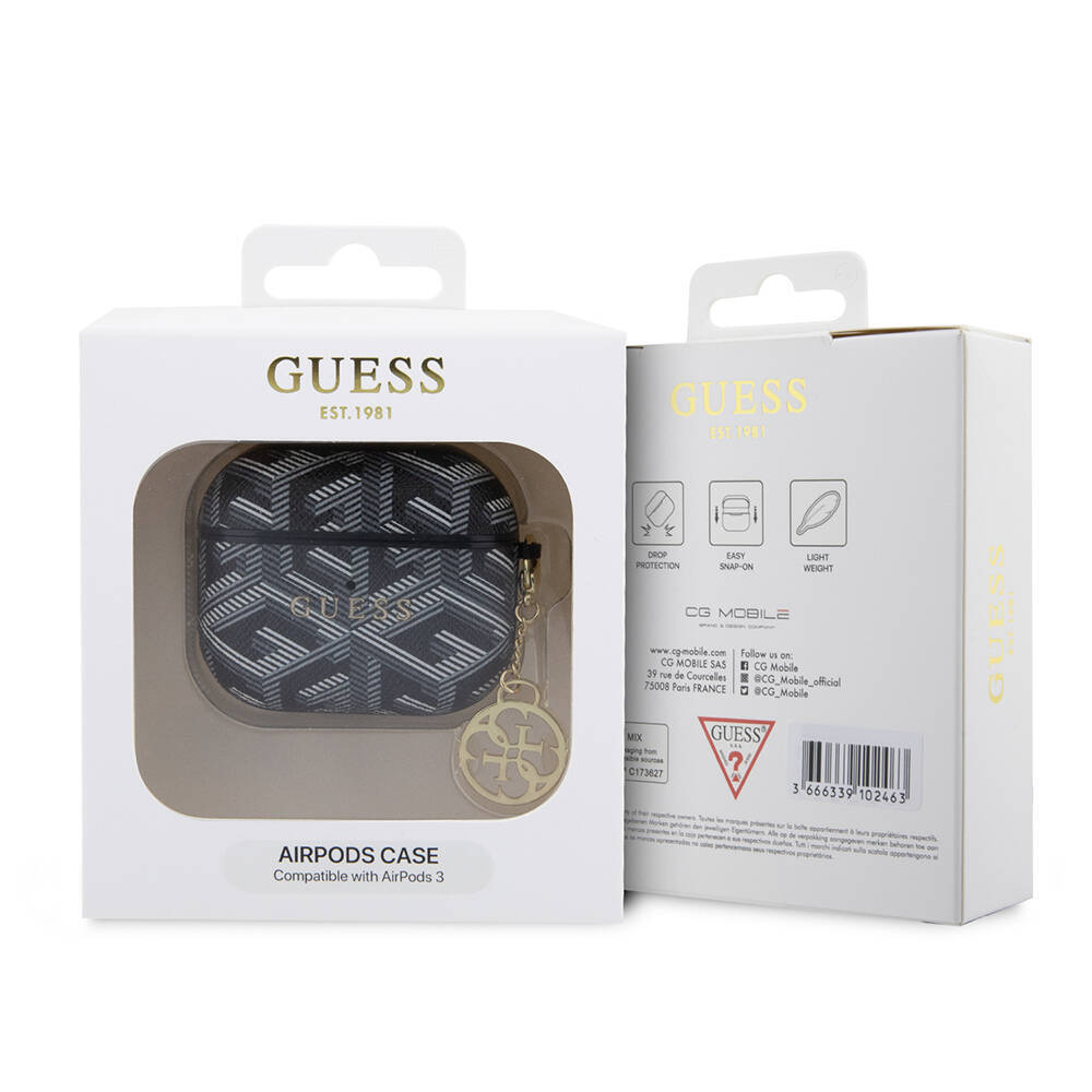 Apple Airpods 3. Nesil Kılıf Guess Orjinal Lisanslı G Cube Desenli 4G Süs Zincirli Kapak - 8