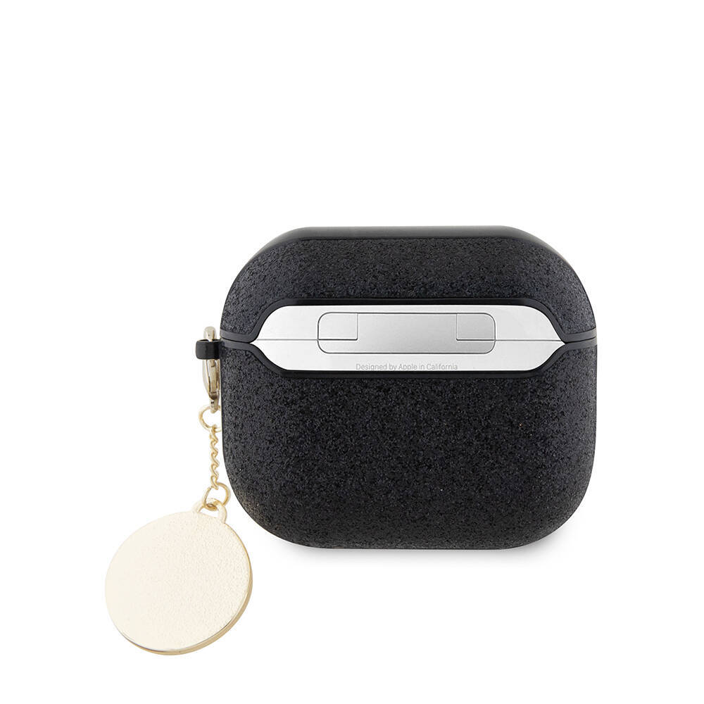 Apple Airpods 3. Nesil Kılıf Guess Orjinal Lisanslı Glitter Elmas Kalp Süs Zincirli Kapak - 4