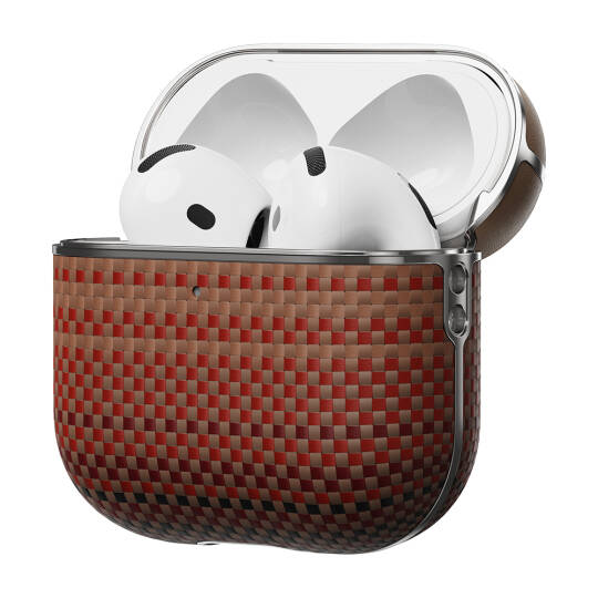 Apple Airpods 4 Kılıf Aramid Fiber Pitaka Tactile Woven Sunset-Moonrise Serisi Kapak - 4