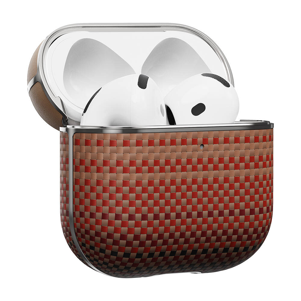 Apple Airpods 4 Kılıf Aramid Fiber Pitaka Tactile Woven Sunset-Moonrise Serisi Kapak - 5