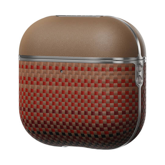 Apple Airpods 4 Kılıf Aramid Fiber Pitaka Tactile Woven Sunset-Moonrise Serisi Kapak - 11
