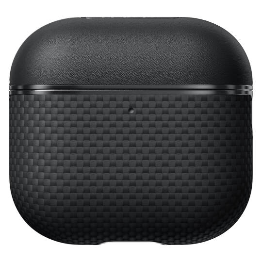 Apple Airpods Pro 2 Kılıf 1500D Aramid Fiber Pitaka Ultra-Slim Classic Serisi Black-Grey Twill Kapak - 8