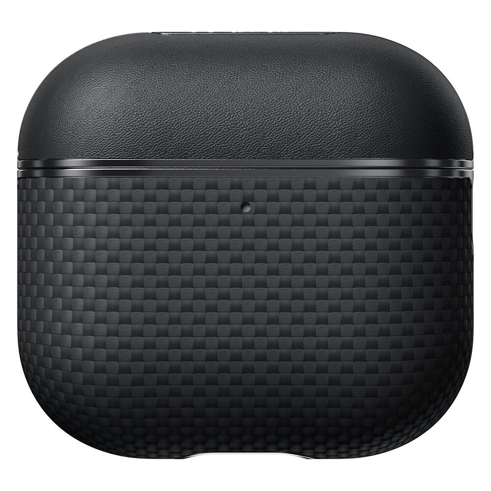 Apple Airpods Pro 2 Kılıf 1500D Aramid Fiber Pitaka Ultra-Slim Classic Serisi Black-Grey Twill Kapak - 8