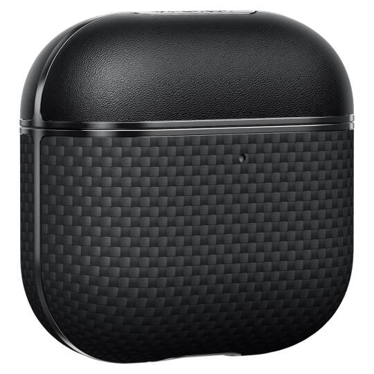 Apple Airpods Pro 2 Kılıf 1500D Aramid Fiber Pitaka Ultra-Slim Classic Serisi Black-Grey Twill Kapak - 10