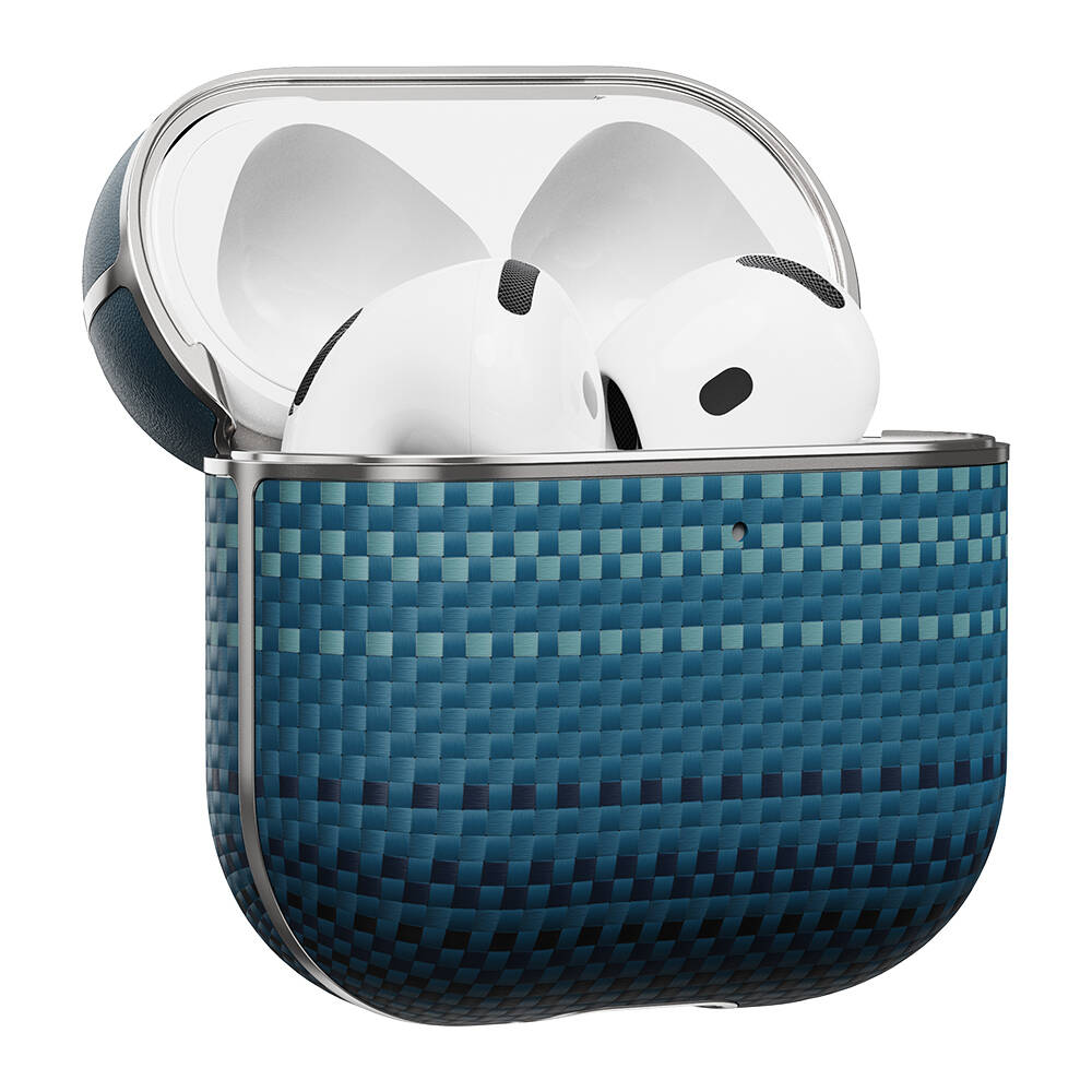 Apple Airpods Pro 2 Kılıf Aramid Fiber Pitaka Tactile Woven Sunset-Moonrise Serisi Kapak - 5