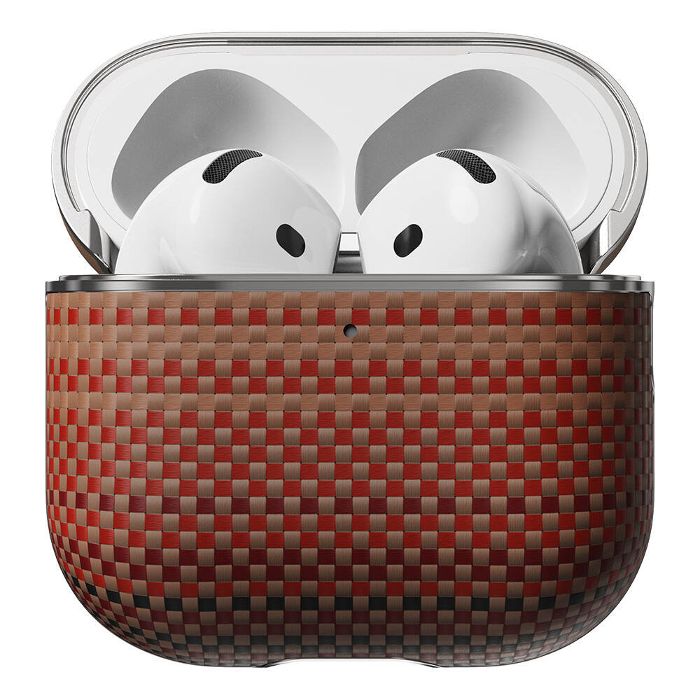 Apple Airpods Pro 2 Kılıf Aramid Fiber Pitaka Tactile Woven Sunset-Moonrise Serisi Kapak - 16