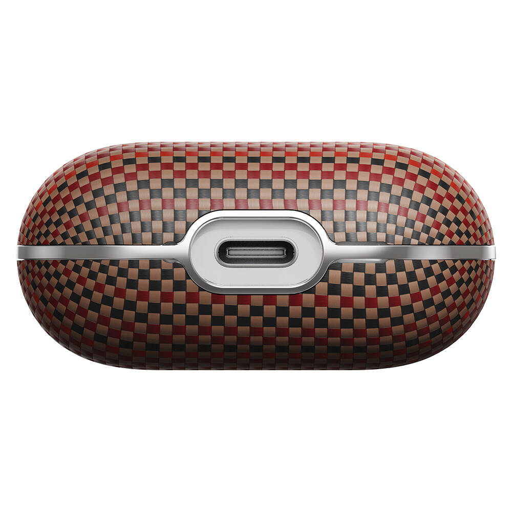 Apple Airpods Pro 2 Kılıf Aramid Fiber Pitaka Tactile Woven Sunset-Moonrise Serisi Kapak - 18
