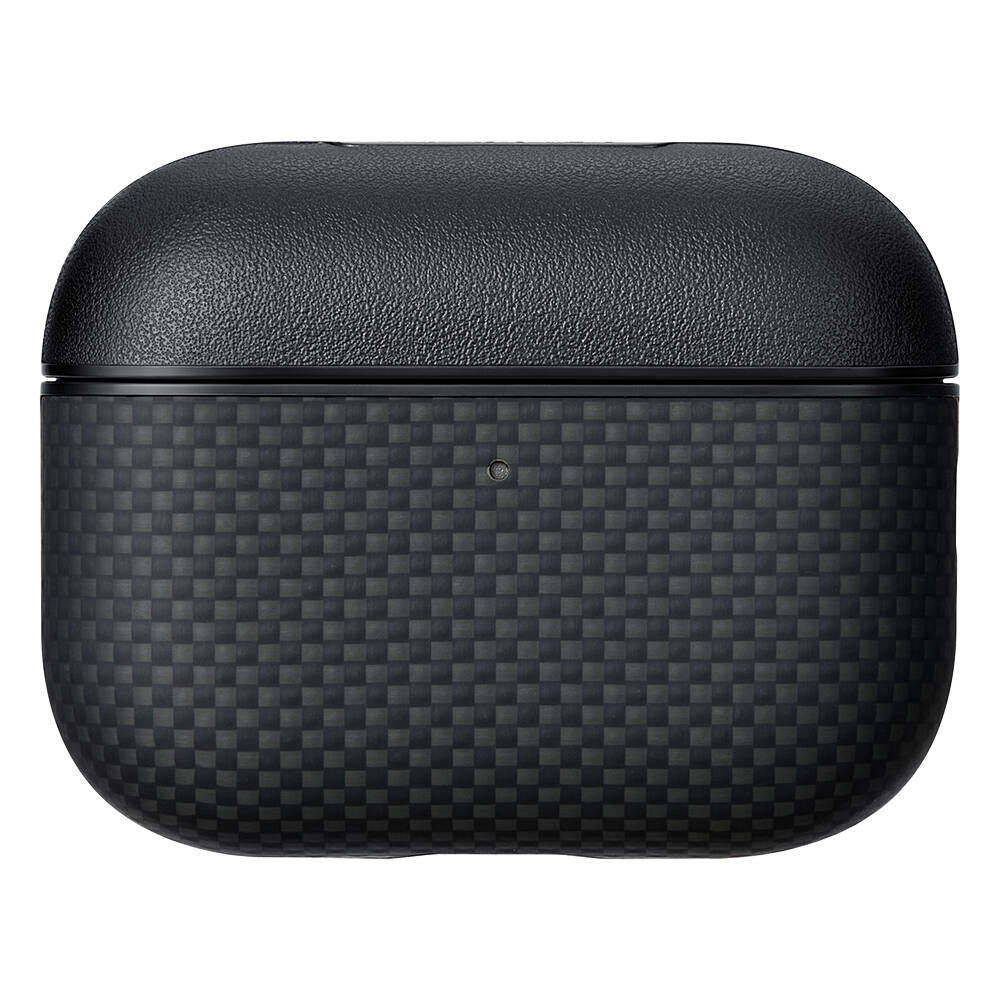 Apple Airpods Pro 3 Kılıf 1500D Aramid Fiber Pitaka Ultra-Slim Classic Serisi Black-Grey Twill Kapak - 2
