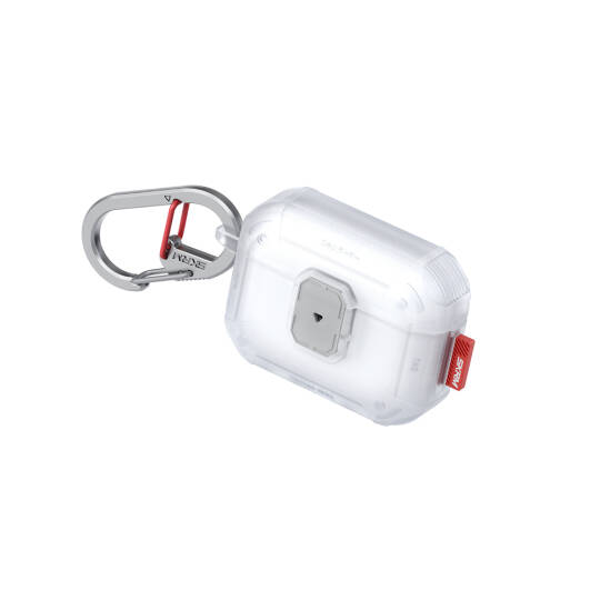 Apple Airpods Pro 3 Kılıf Airbagli Yivli Köşe Kilit Tasarımlı 360 Derece Koruma Skinarma Mecha LE Kılıf Şeffaf