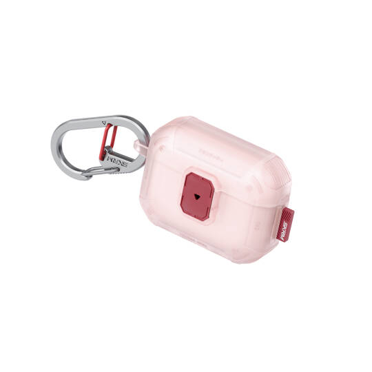 Apple Airpods Pro 3 Kılıf Airbagli Yivli Köşe Kilit Tasarımlı 360 Derece Koruma Skinarma Mecha LE Kılıf Açık Pembe