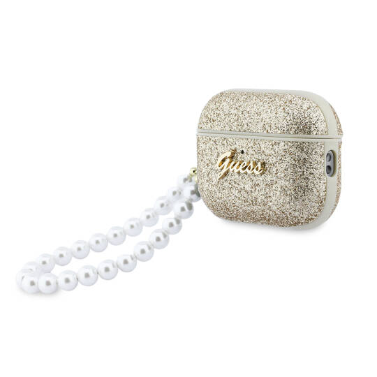 Apple Airpods Pro 3 Kılıf Guess Glitter İnci Bilek Askılı Kapak - 11
