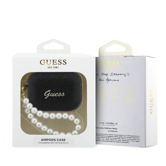 Apple Airpods Pro 3 Kılıf Guess Glitter İnci Bilek Askılı Kapak - 8
