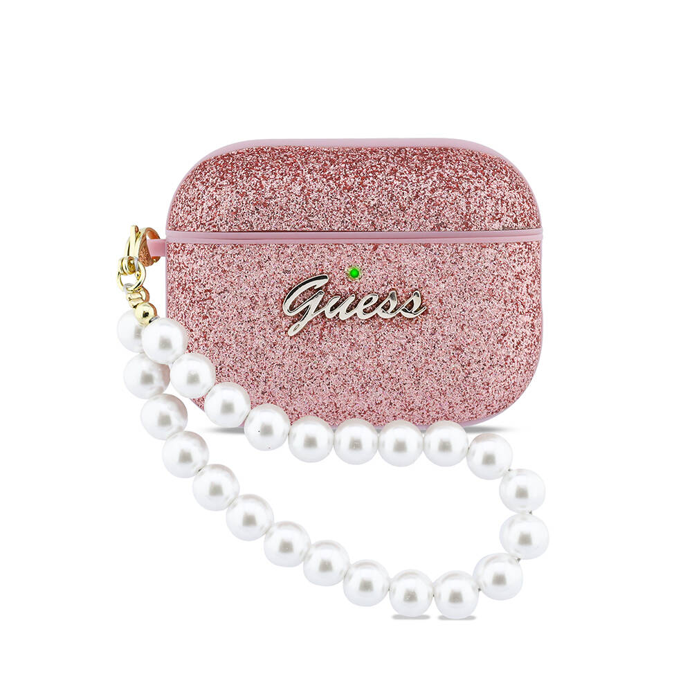 Apple Airpods Pro 3 Kılıf Guess Glitter İnci Bilek Askılı Kapak - 1
