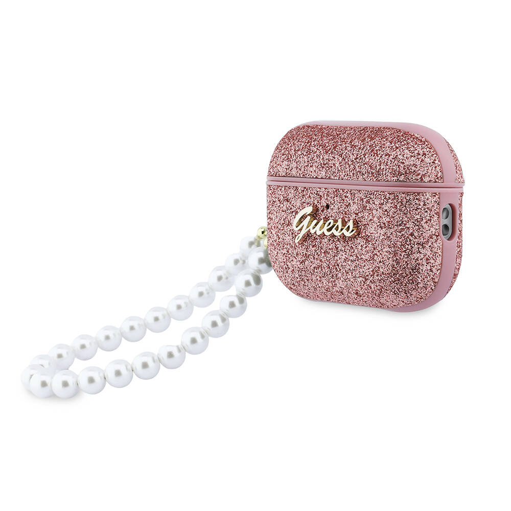 Apple Airpods Pro 3 Kılıf Guess Glitter İnci Bilek Askılı Kapak - 3