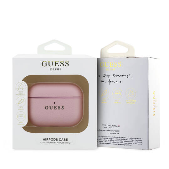 Apple Airpods Pro 3 Kılıf Guess Orjinal Lisanslı Anahtarlıklı PU Deri Kapak - 8