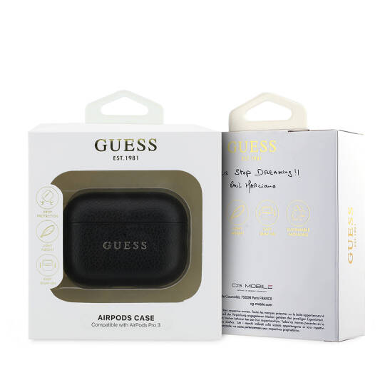 Apple Airpods Pro 3 Kılıf Guess Orjinal Lisanslı Anahtarlıklı PU Deri Kapak - 4