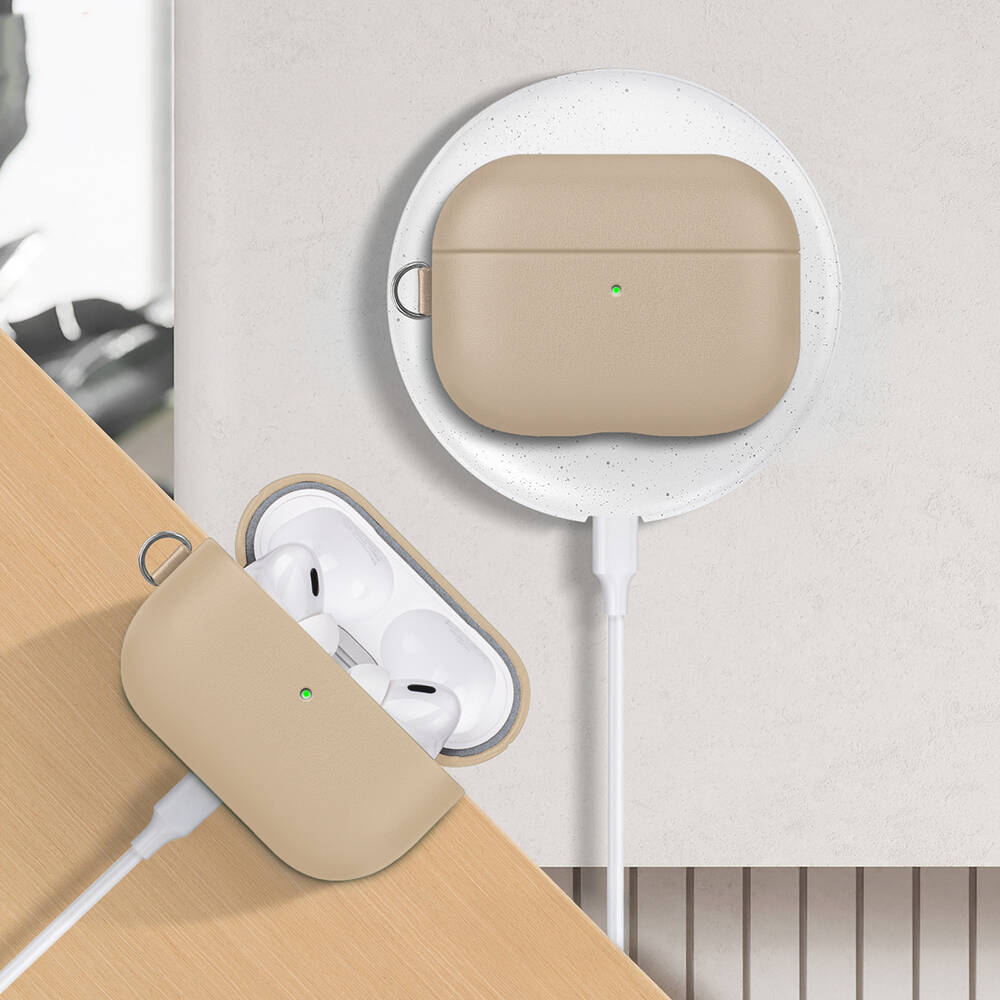 Apple AirPods Pro 3 Kılıf M-Safe Şarj Özellikli Mutural Yahu Serisi Deri Tasarımlı Kapak - 20