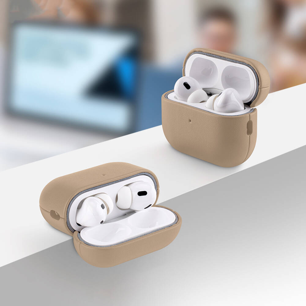 Apple AirPods Pro 3 Kılıf M-Safe Şarj Özellikli Mutural Yahu Serisi Deri Tasarımlı Kapak - 21