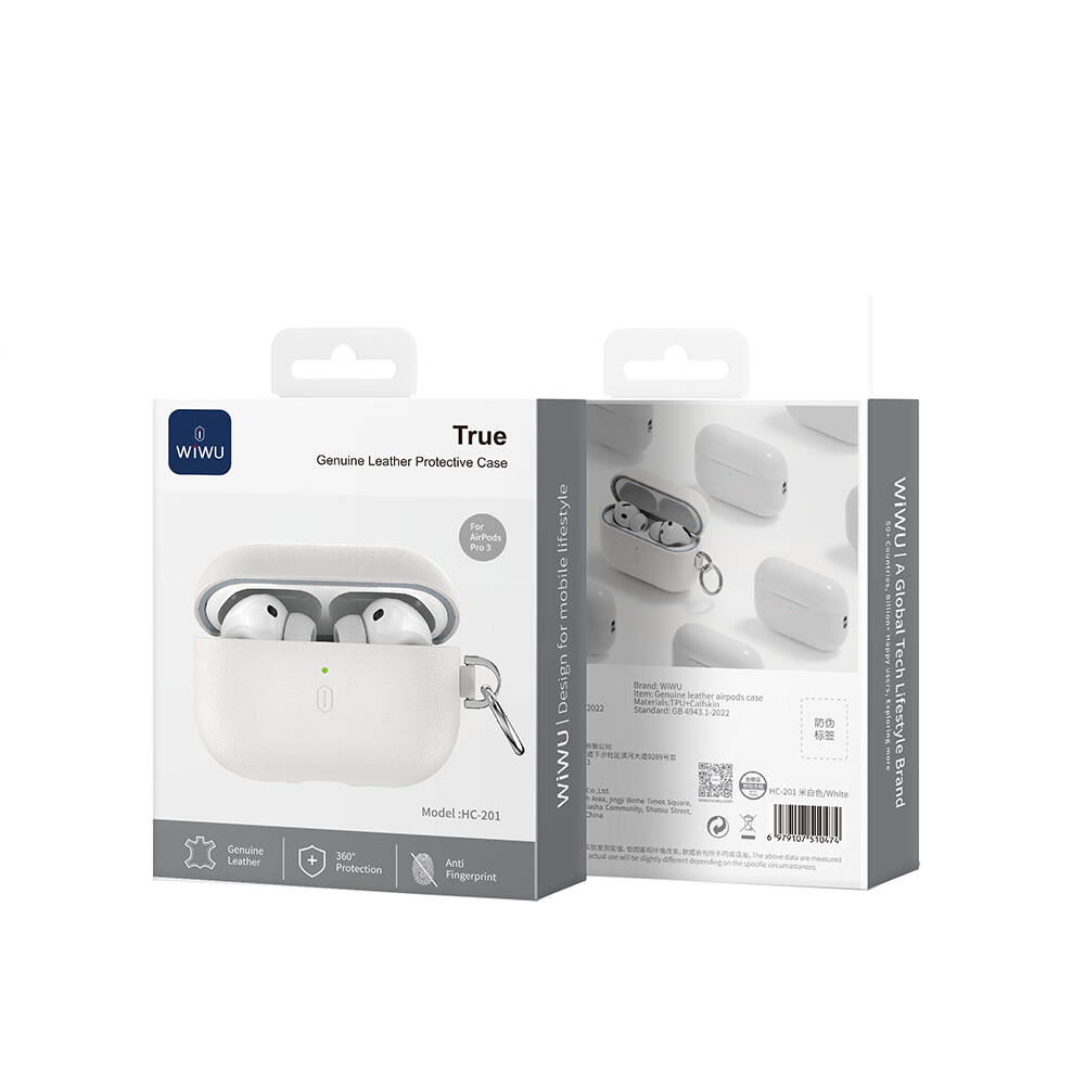 Apple AirPods Pro 3 Wiwu HC-201 Parmak İzi Bırakmayan Deri Kılıf - 16