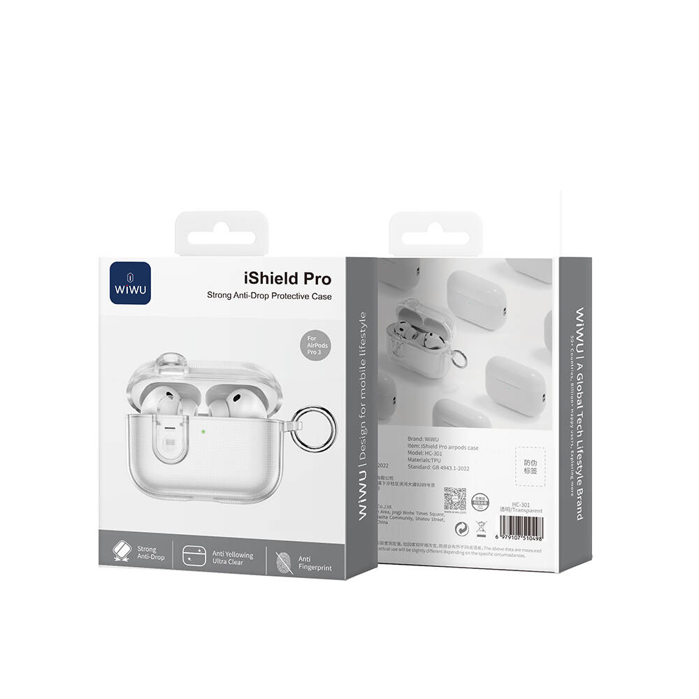 Apple Airpods Pro 3 Wiwu iShield Pro HC-301 Airbag Tasarımlı Parmak İzi Bırakmayan Kılıf - 6