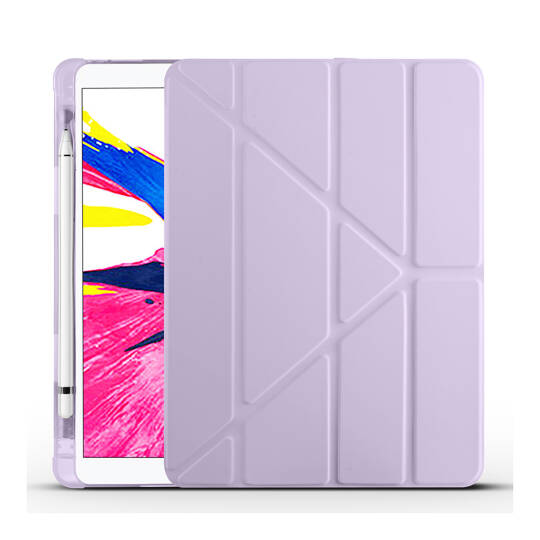 Apple iPad 10.2 2021 (9.Nesil) Kılıf Zore Tri Folding Kalem Bölmeli Standlı Kılıf - 15