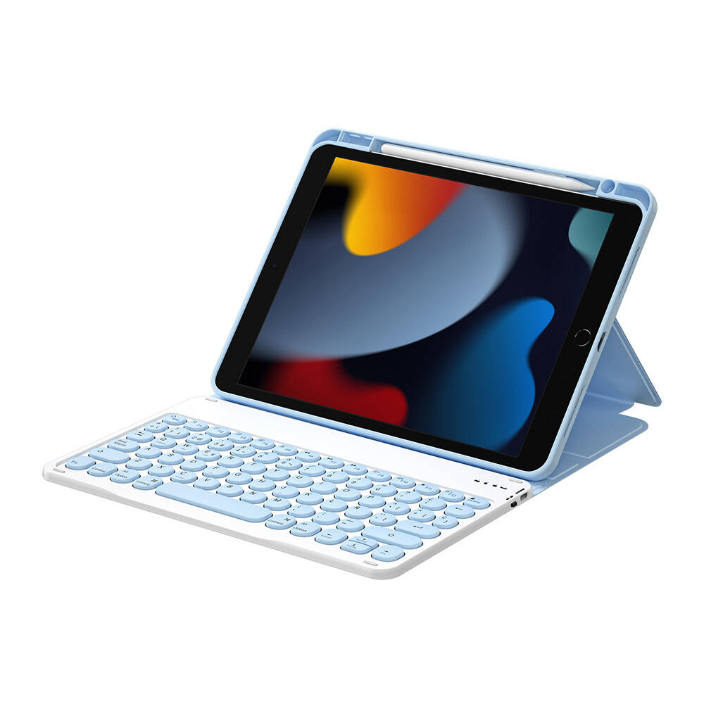 Apple iPad 10.2 2021 (9.Nesil) Wiwu Protective Gizli Kalem Bölmeli Klavyeli Kılıf - 1