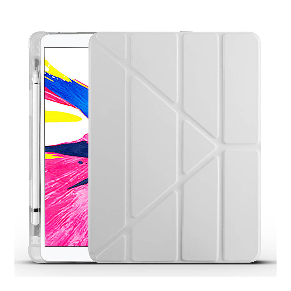 Apple iPad 10.2 (8.Nesil) Kılıf Zore Tri Folding Kalem Bölmeli Standlı Kılıf - 15