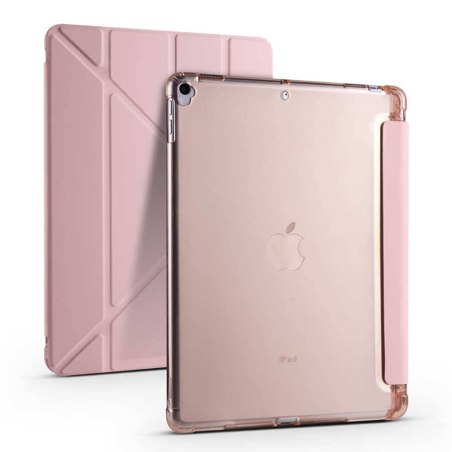 Apple iPad 10.2 (8.Nesil) Kılıf Zore Tri Folding Kalem Bölmeli Standlı Kılıf - 9