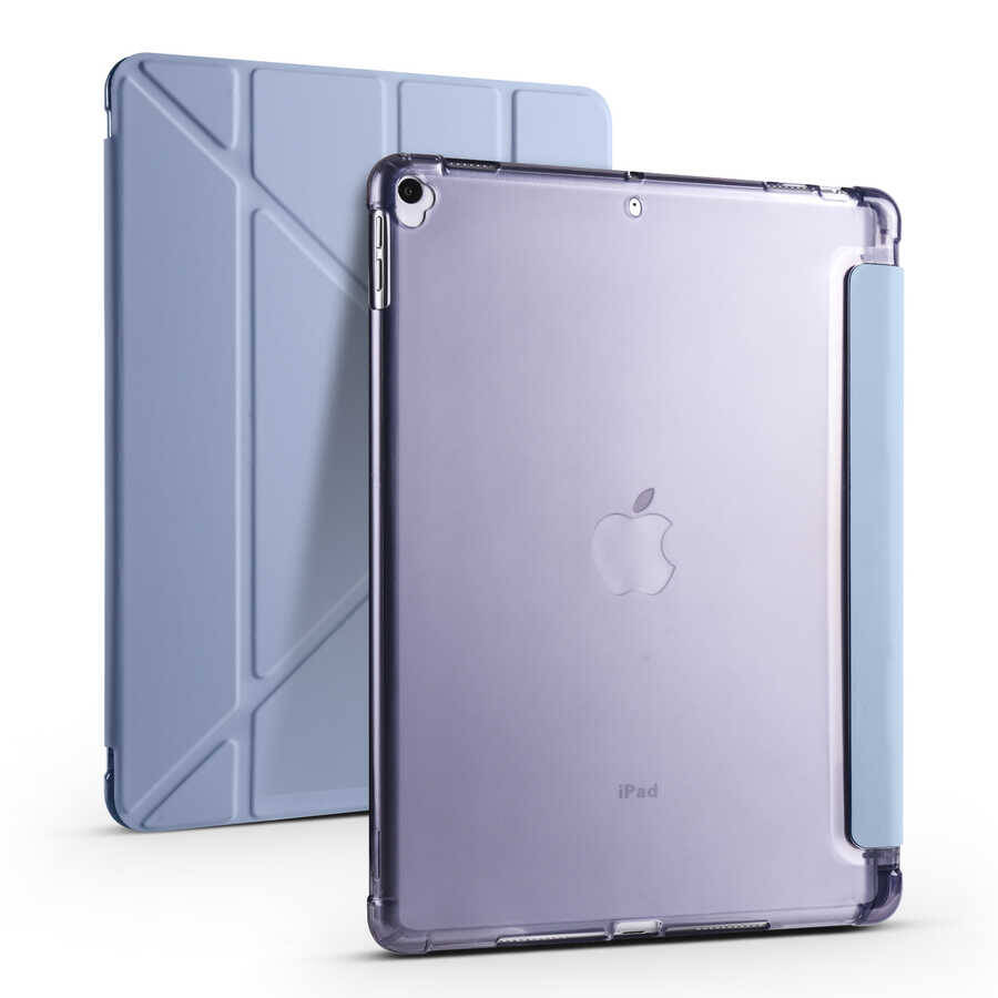 Apple iPad 10.2 (8.Nesil) Kılıf Zore Tri Folding Kalem Bölmeli Standlı Kılıf - 7