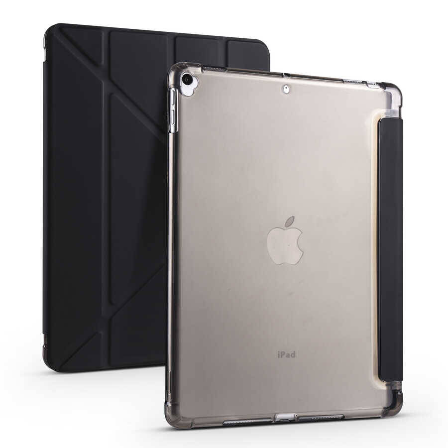 Apple iPad 10.2 (8.Nesil) Kılıf Zore Tri Folding Kalem Bölmeli Standlı Kılıf - 5
