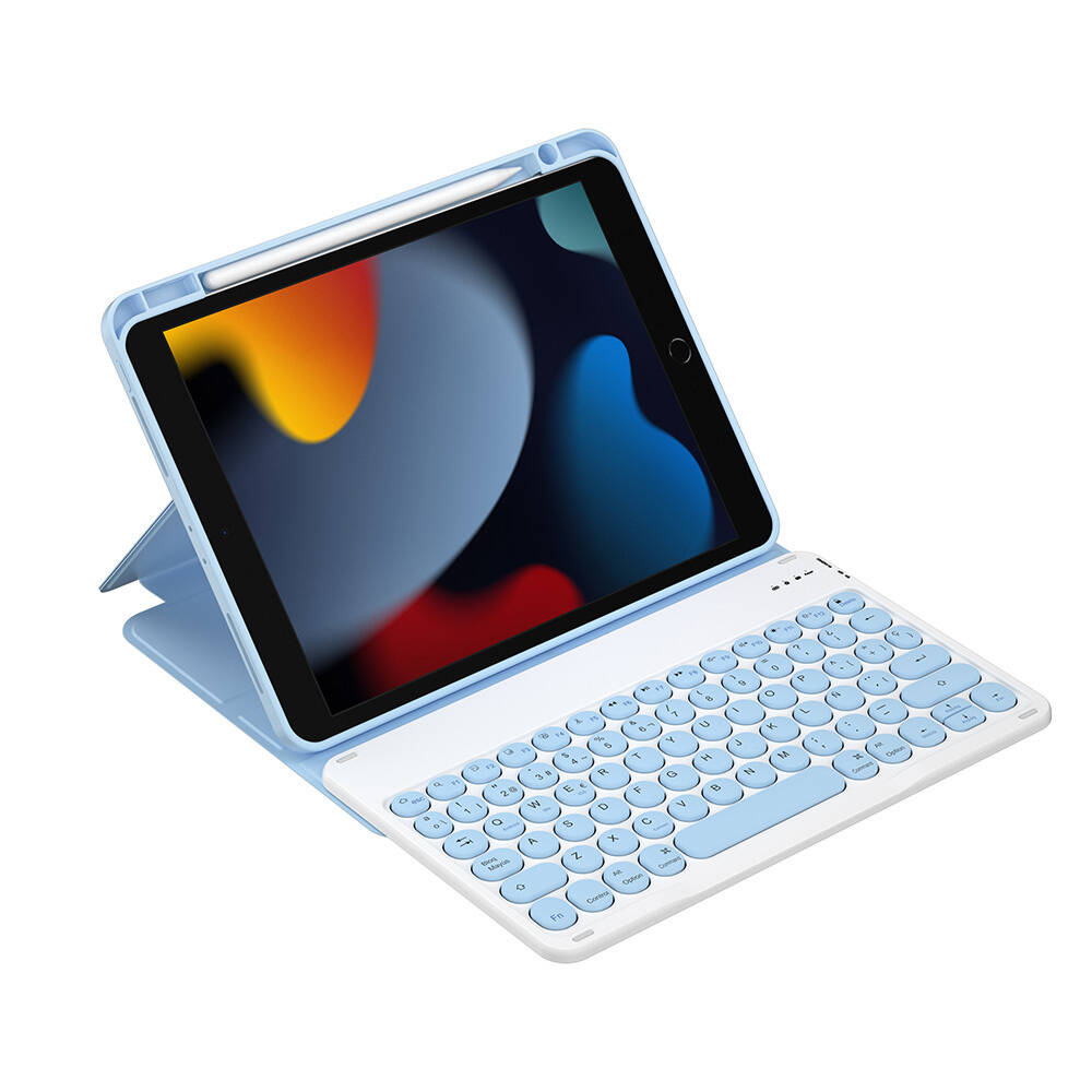 Apple iPad 10.2 (8.Nesil) Wiwu Protective Gizli Kalem Bölmeli Klavyeli Kılıf - 10