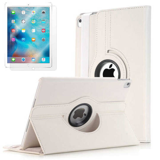 Apple iPad 9.7 2017 (5.Nesil) Zore Dönebilen Standlı Kılıf Beyaz