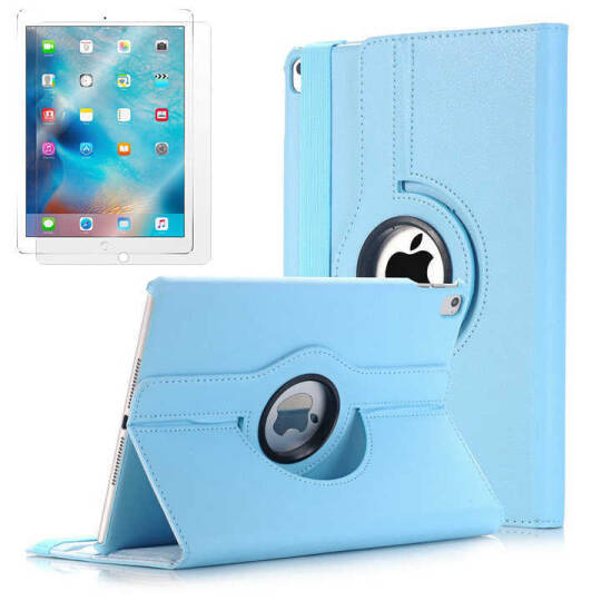 Apple iPad 9.7 2017 (5.Nesil) Zore Dönebilen Standlı Kılıf Mavi