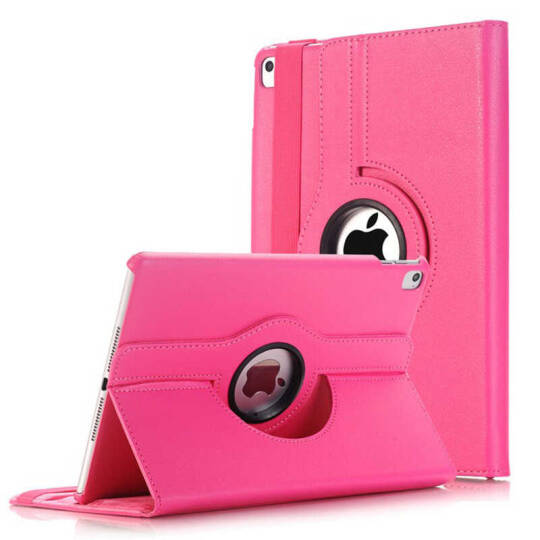 Apple iPad 9.7 2018 (6.Nesil) Zore Dönebilen Standlı Kılıf Pembe Koyu