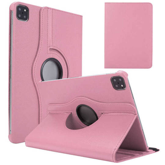 Apple iPad Air 10.9 2020 (4.Nesil) Zore Dönebilen Standlı Kılıf Pembe Açık