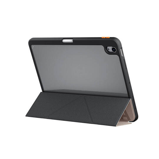 Apple iPad Air 11 2024 Kılıf SkinArma Kabartma Baskı Tasarımlı 360 Tam Koruma Arkası Şeffaf Standlı Gamma Kılıf - 5