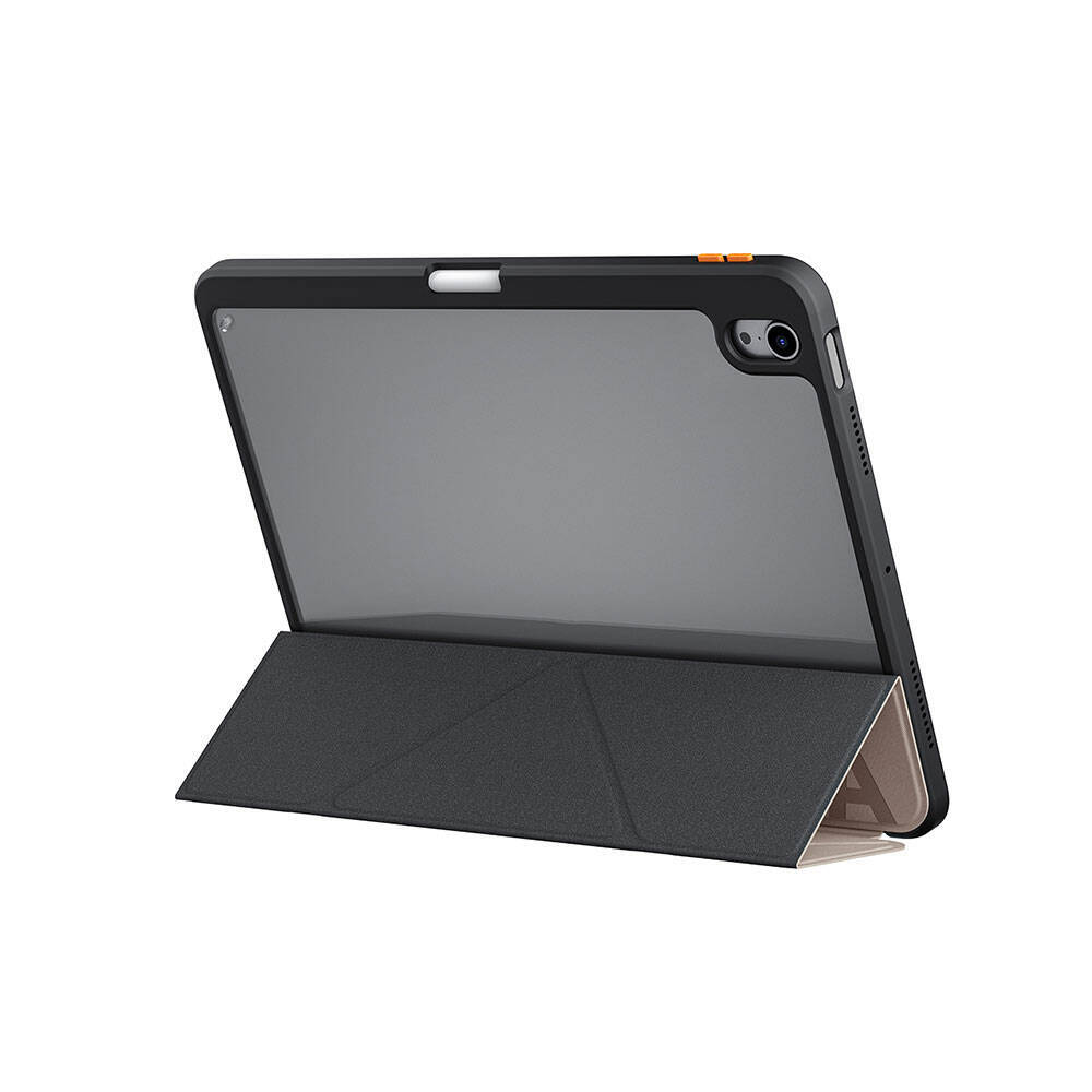 Apple iPad Air 11 2024 Kılıf SkinArma Kabartma Baskı Tasarımlı 360 Tam Koruma Arkası Şeffaf Standlı Gamma Kılıf - 5