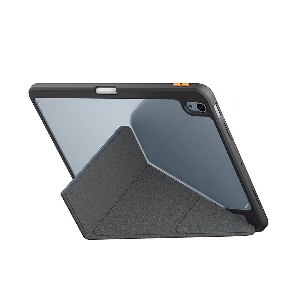 Apple iPad Air 11 2024 Kılıf SkinArma Kabartma Baskı Tasarımlı 360 Tam Koruma Arkası Şeffaf Standlı Gamma Kılıf - 10