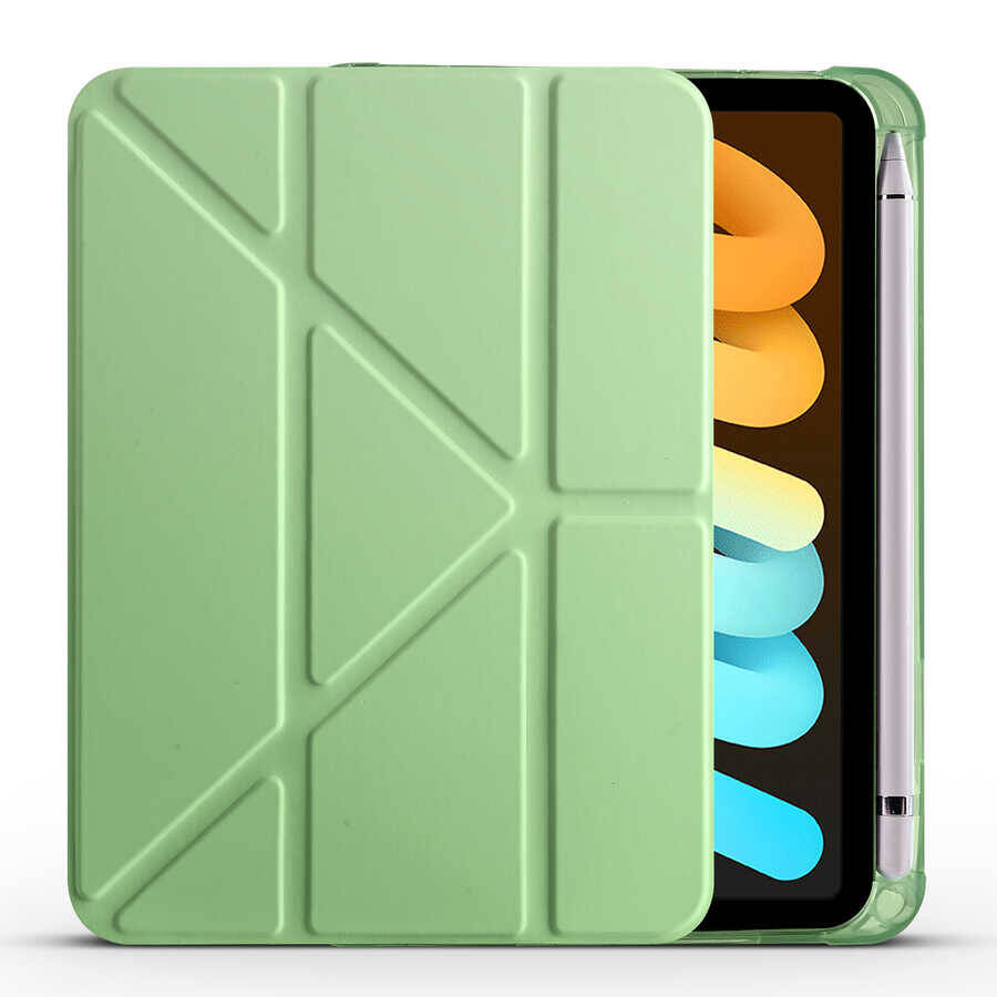 Apple iPad Mini 2021 (6.Nesil) Kılıf Zore Tri Folding Kalem Bölmeli Standlı Kılıf - 11