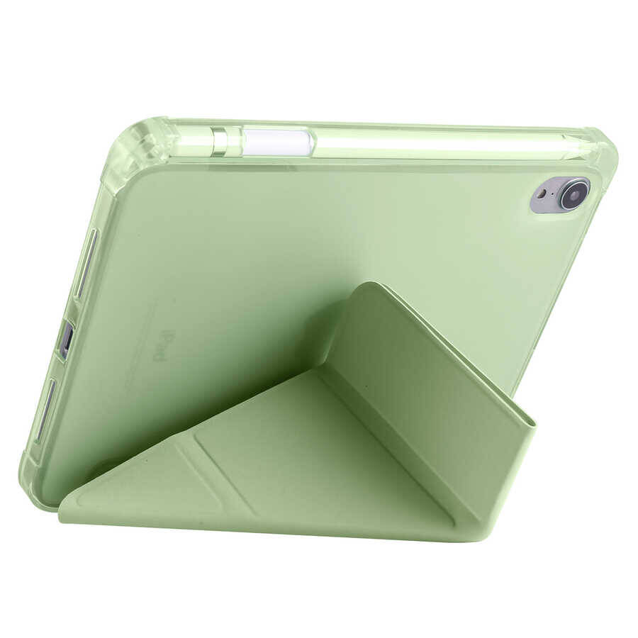 Apple iPad Mini 2021 (6.Nesil) Kılıf Zore Tri Folding Kalem Bölmeli Standlı Kılıf - 14