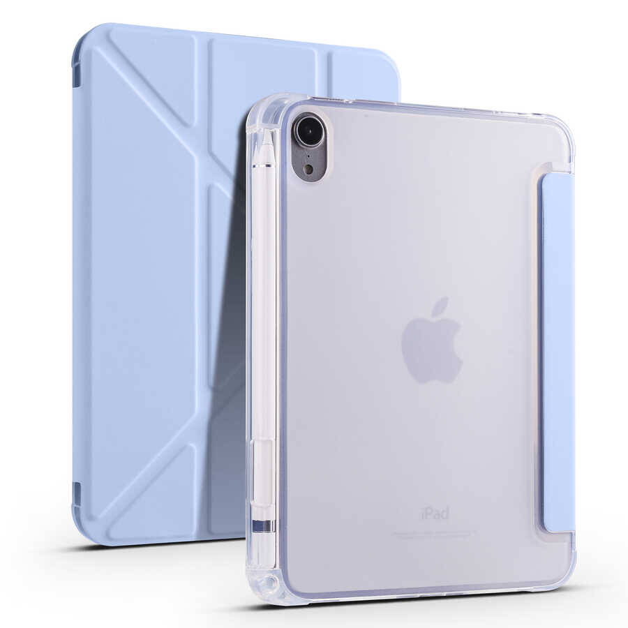 Apple iPad Mini 2021 (6.Nesil) Kılıf Zore Tri Folding Kalem Bölmeli Standlı Kılıf - 9