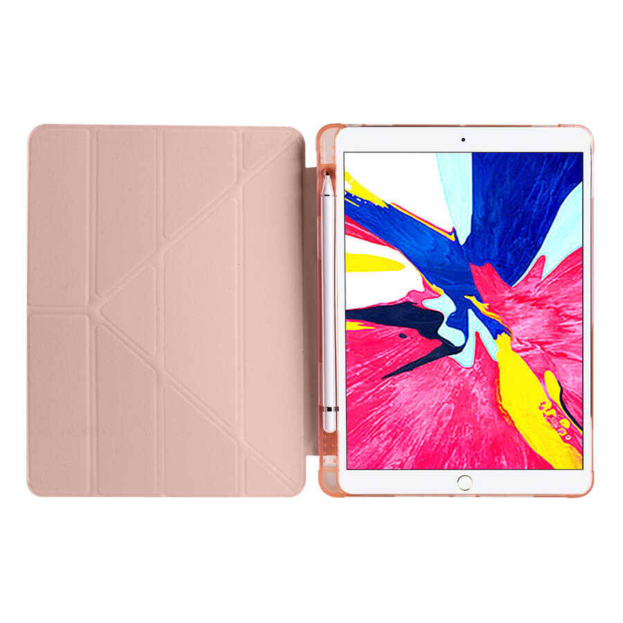 Apple iPad Pro 10.5 (7.Nesil) Kılıf Zore Tri Folding Kalem Bölmeli Standlı Kılıf - 16