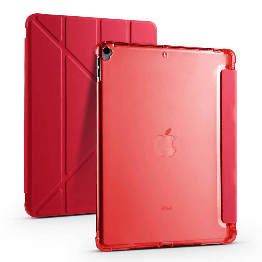 Apple iPad Pro 10.5 (7.Nesil) Kılıf Zore Tri Folding Kalem Bölmeli Standlı Kılıf - 6