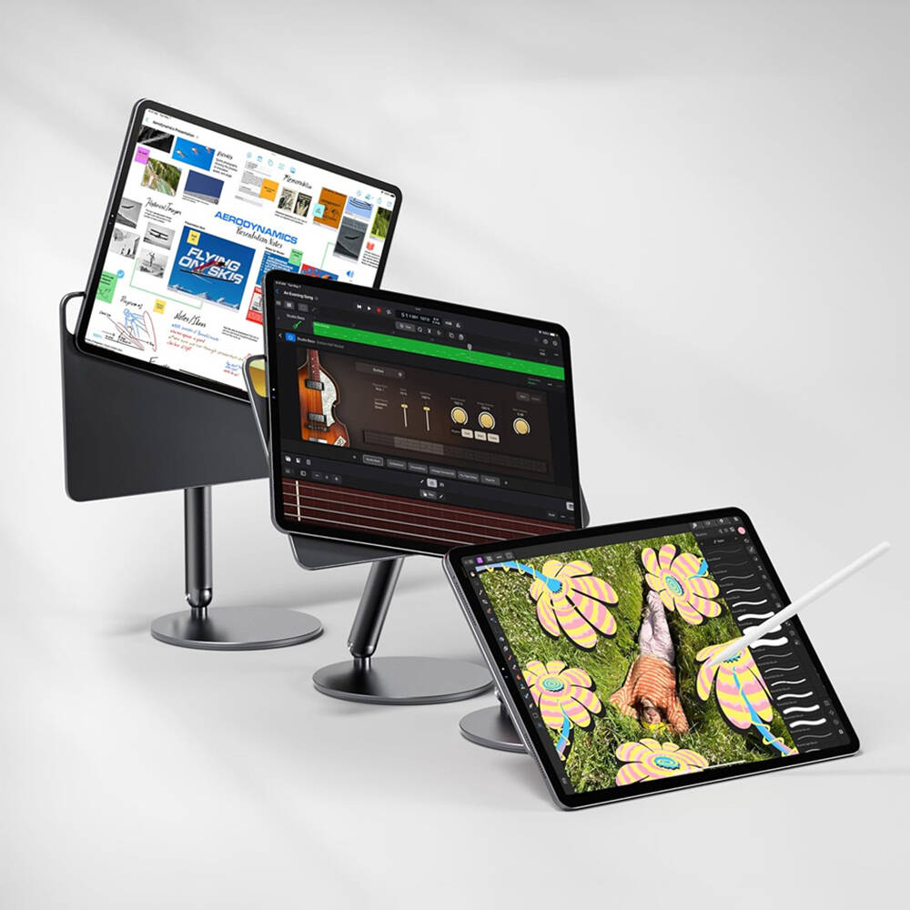 Apple iPad Pro 11 2020 (2.Nesil) Wiwu ZM-310 360 Derece Dönebilen Magnetik Başlıklı Tablet Standı - 15