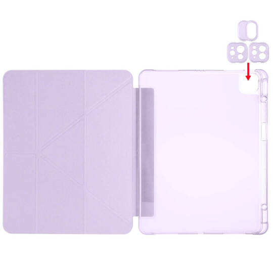 Apple iPad Pro 13 2024 Kılıf Zore Tri Folding Kalem Bölmeli Standlı Kılıf - 19
