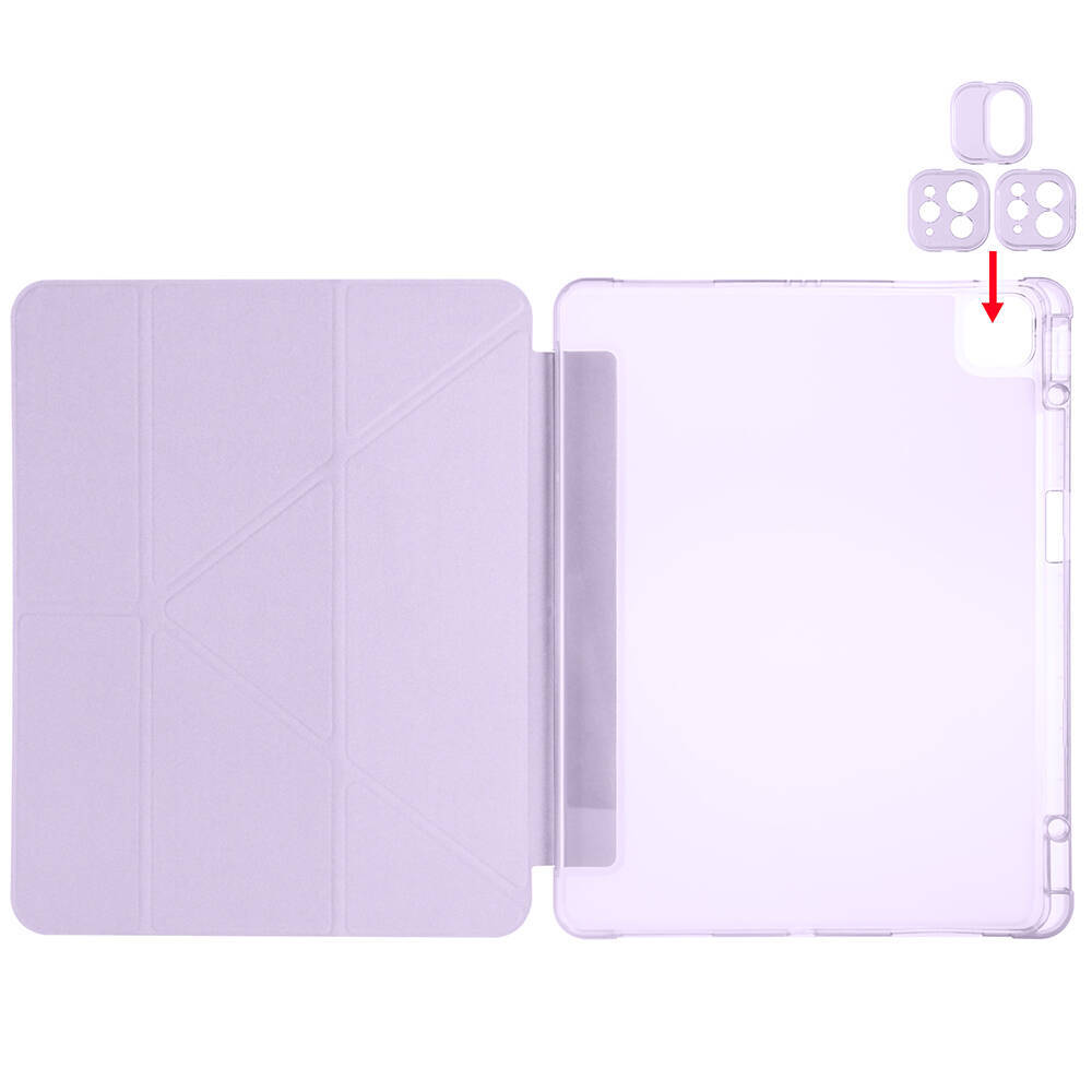 Apple iPad Pro 13 2024 Kılıf Zore Tri Folding Kalem Bölmeli Standlı Kılıf - 19