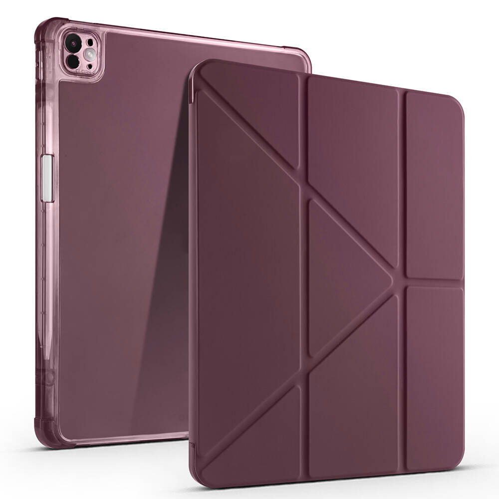 Apple iPad Pro 13 2024 Kılıf Zore Tri Folding Kalem Bölmeli Standlı Kılıf - 1